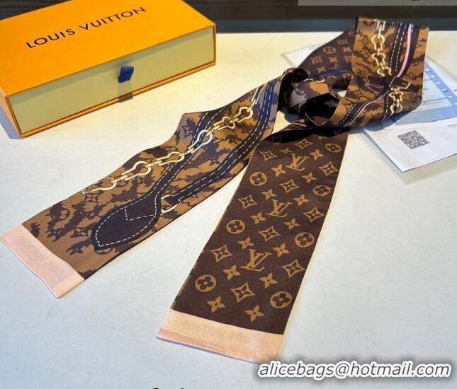 Original Cheap Louis Vuitton Bandeau Scarf 8x120cm 1028 Brown 2023