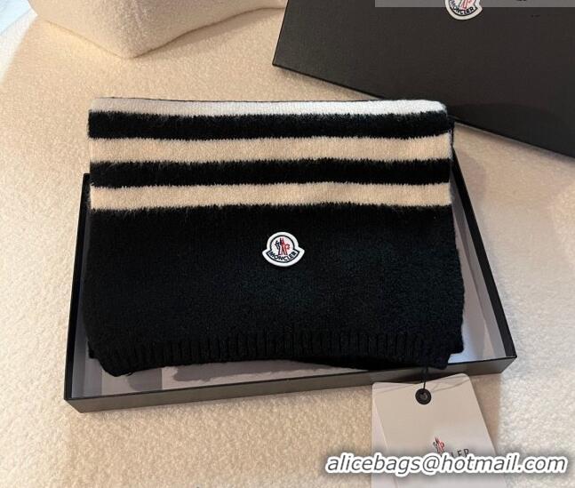 Luxury Classic Moncler Knit Long Scarf 30x175cm 1028 Black 2023