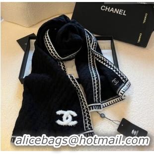 Particularly Recommended Chanel Knit Long Scarf 30x190cm 1028 Black 2023