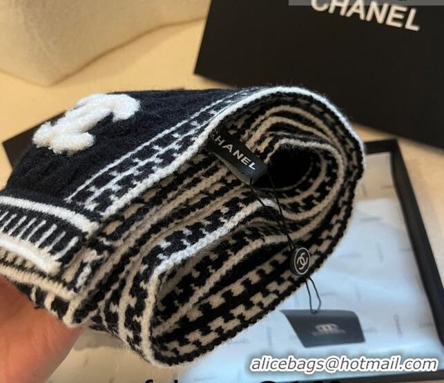 Particularly Recommended Chanel Knit Long Scarf 30x190cm 1028 Black 2023