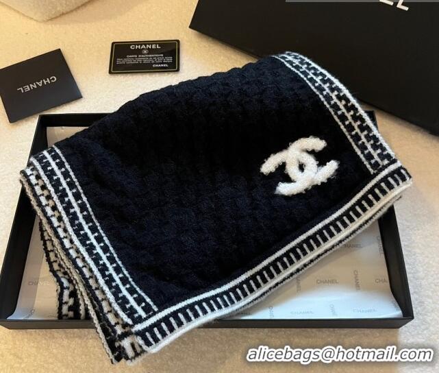 Particularly Recommended Chanel Knit Long Scarf 30x190cm 1028 Black 2023