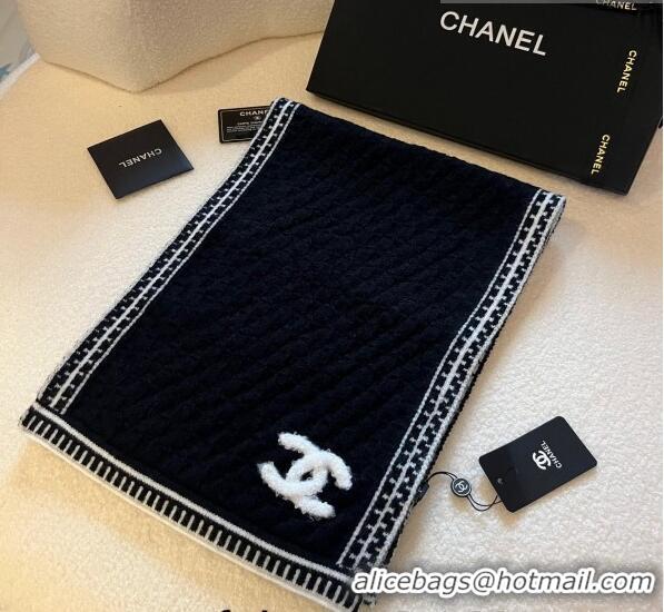 Particularly Recommended Chanel Knit Long Scarf 30x190cm 1028 Black 2023