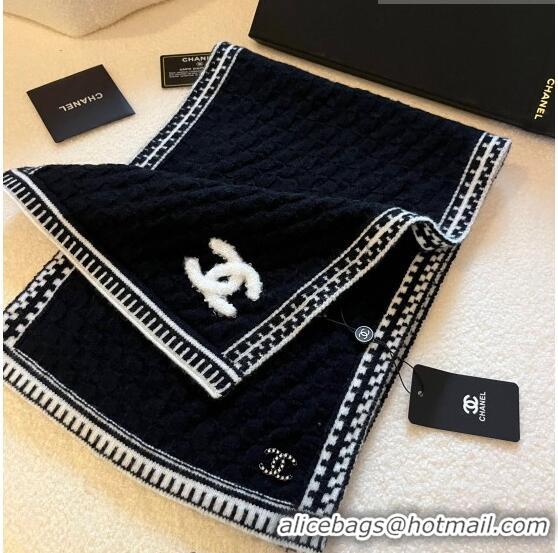 Particularly Recommended Chanel Knit Long Scarf 30x190cm 1028 Black 2023