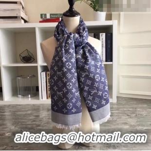 Elegant Cheap Louis Vuitton Monogram Scarf LV103002 Blue 2023