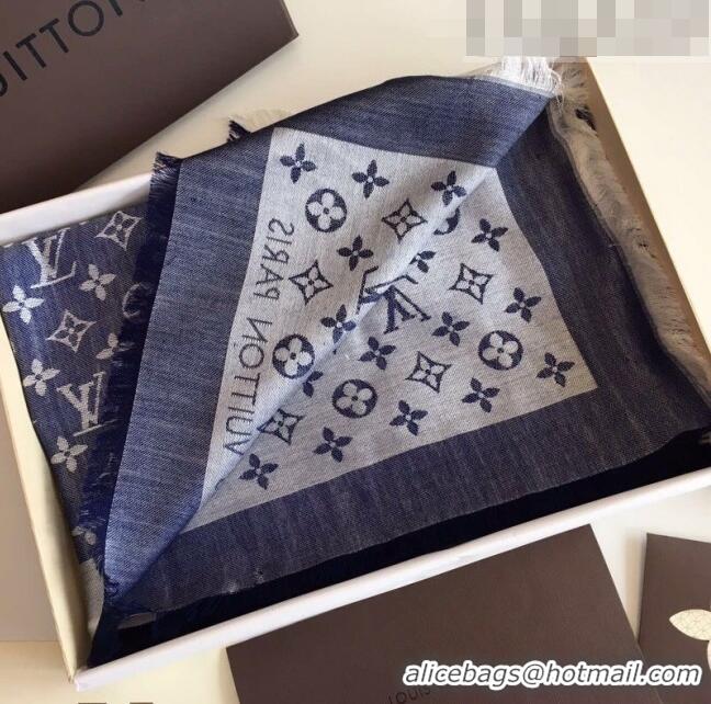 Elegant Cheap Louis Vuitton Monogram Scarf LV103002 Blue 2023