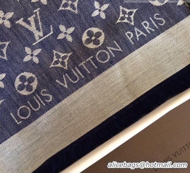 Elegant Cheap Louis Vuitton Monogram Scarf LV103002 Blue 2023