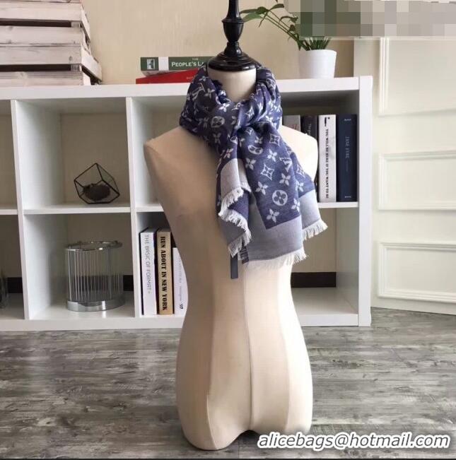 Elegant Cheap Louis Vuitton Monogram Scarf LV103002 Blue 2023