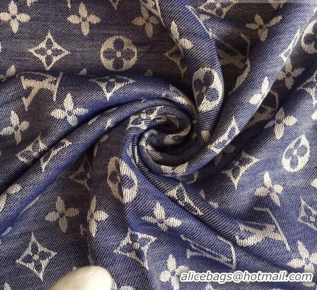 Elegant Cheap Louis Vuitton Monogram Scarf LV103002 Blue 2023