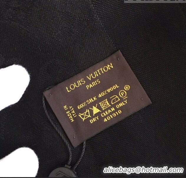 Fashion Discount Louis Vuitton Monogram Scarf LV103003 Black 2023