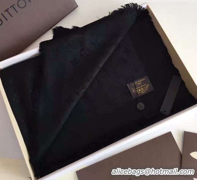 Fashion Discount Louis Vuitton Monogram Scarf LV103003 Black 2023