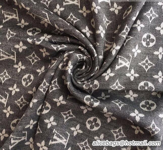 Popular Style Louis Vuitton Monogram Scarf LV103008 Black 2023