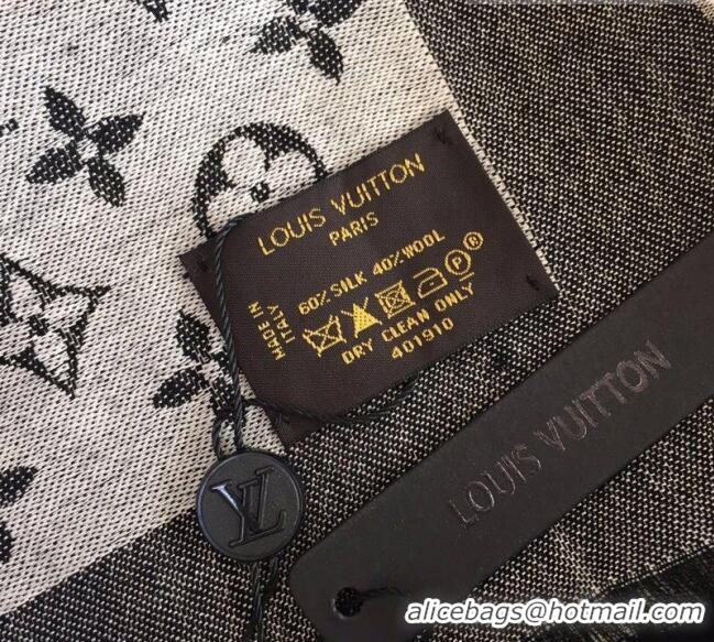 Popular Style Louis Vuitton Monogram Scarf LV103008 Black 2023