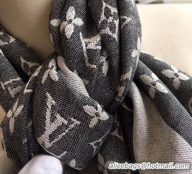 Popular Style Louis Vuitton Monogram Scarf LV103008 Black 2023