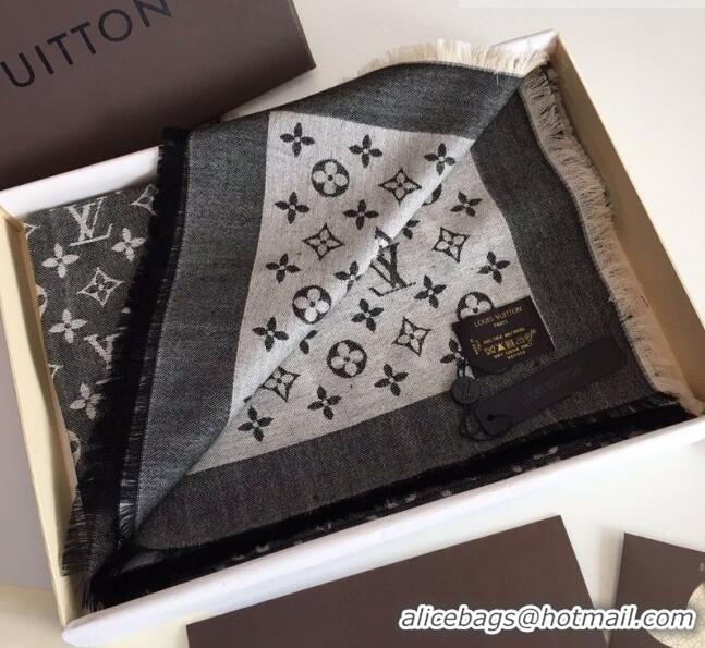 Popular Style Louis Vuitton Monogram Scarf LV103008 Black 2023