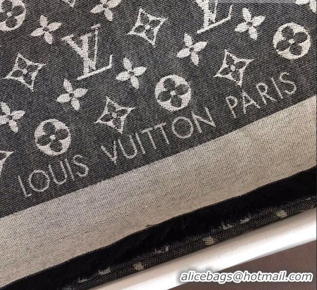 Popular Style Louis Vuitton Monogram Scarf LV103008 Black 2023