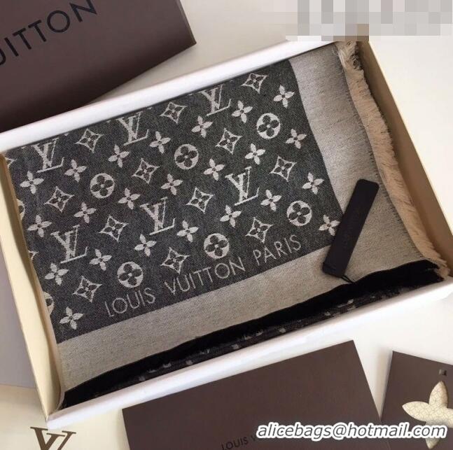 Popular Style Louis Vuitton Monogram Scarf LV103008 Black 2023