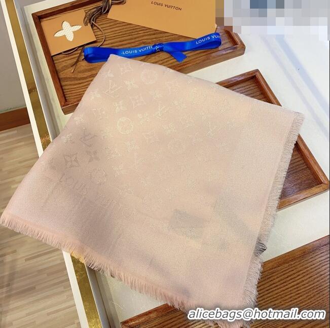 Top Quality Louis Vuitton Monogram Scarf LV103011 Silver/Nude Pink 2023