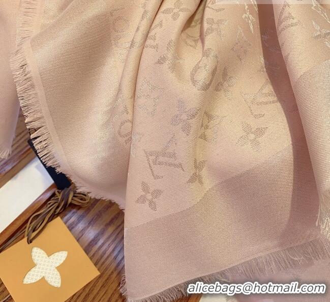 Top Quality Louis Vuitton Monogram Scarf LV103011 Silver/Nude Pink 2023