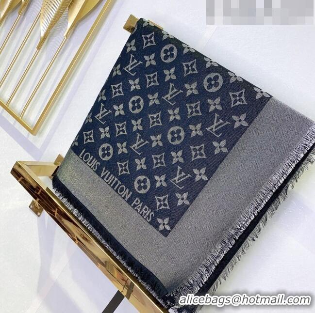 New Fashion Louis Vuitton Monogram Scarf LV103012 Silver/Black 2023