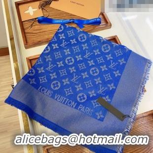 Top Quality Louis Vuitton Monogram Scarf LV103015 Silver/Blue 2023