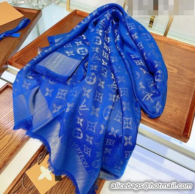 Top Quality Louis Vuitton Monogram Scarf LV103015 Silver/Blue 2023