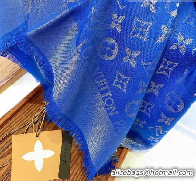 Top Quality Louis Vuitton Monogram Scarf LV103015 Silver/Blue 2023