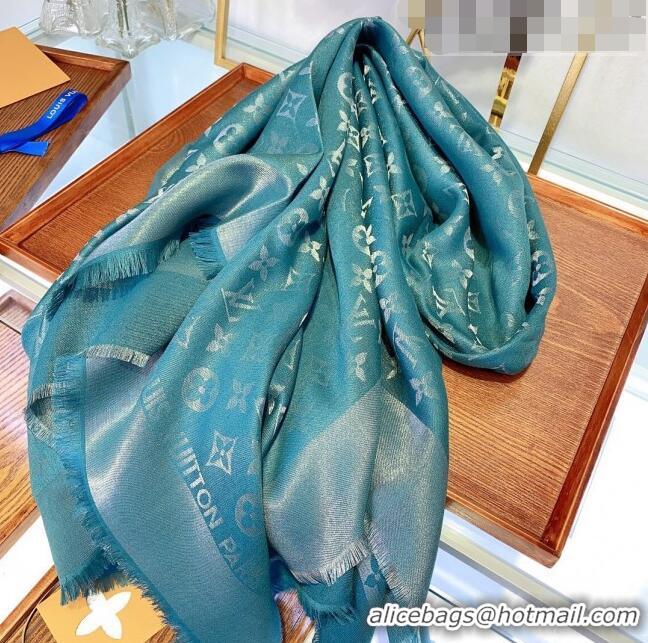 Sumptuous Best Louis Vuitton Monogram Scarf LV103016 Silver/Green 2023