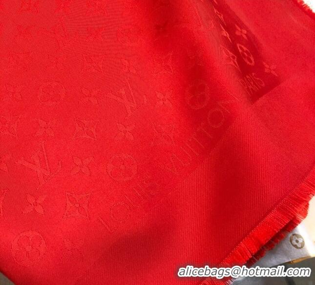 Top Grade Louis Vuitton 100% Silk Monogram Scarf LV103017 Red 2023