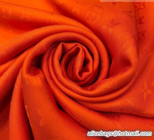 Top Quality Louis Vuitton 100% Silk Monogram Scarf LV103019 Orange 2023