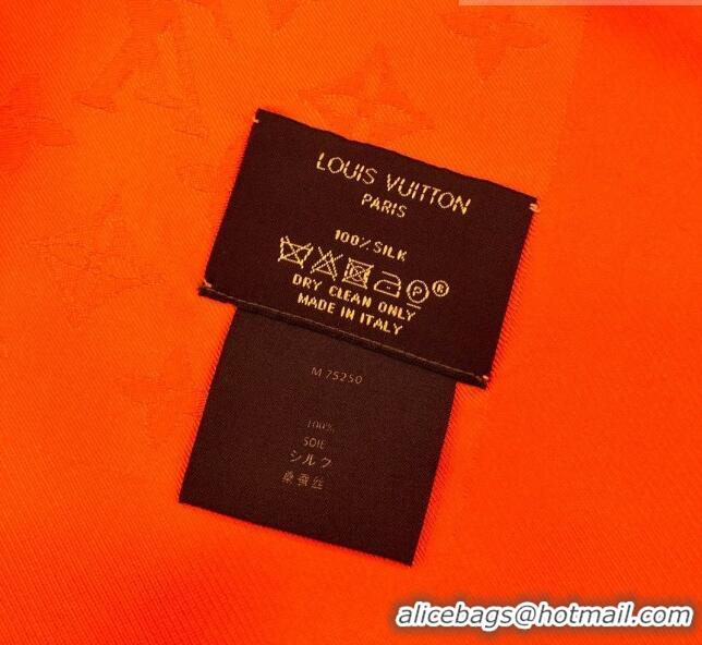 Top Quality Louis Vuitton 100% Silk Monogram Scarf LV103019 Orange 2023