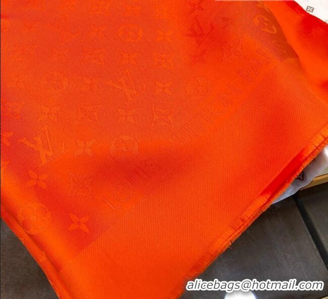 Top Quality Louis Vuitton 100% Silk Monogram Scarf LV103019 Orange 2023