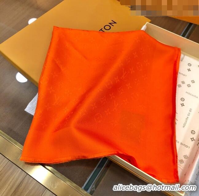 Top Quality Louis Vuitton 100% Silk Monogram Scarf LV103019 Orange 2023