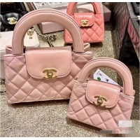 New Discount Chanel 23k Vintage Kelly Original Leather Top Handle Bag AS4416 Light Pink