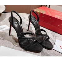 Big Discount Christian Louboutin Emilie Glitters High Heel Pumps 10cm Black 321009