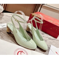 Good Quality Christian Louboutin Lipsita Jane Pumps 5.5cm in Studio Green Patent Leather 425097