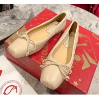 Unique Style Christian Louboutin Mamadrague Ballerinas Flat in Nappa Leather Nude 915033