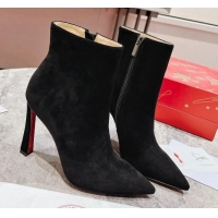 Low Cost Christian Louboutin Condora Ankle Boots 10cm in Suede Black 915043