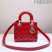 Trendy Design Dior Small Lady Dior Bag in Patent Leather CD2802 Red 2023