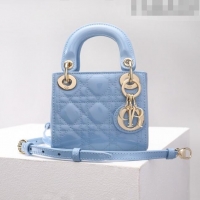 Most Popular Dior Micro Lady Dior Bag in Patent Leather CD2821 Sky Blue 2023