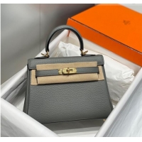 Top Quality Hermes Kelly Mini Bag 20cm in Togo Calfskin H20 Cloud Grey 2023