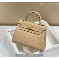 Unique Discount Hermes Kelly Mini Bag 20cm in Togo Calfskin H20 Coat Beige 2023