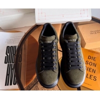 Shop Duplicate Alexander McQueen Oversized Sneakers in Green Suede 228119