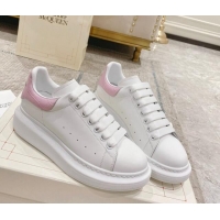 Low Price Alexander McQueen Oversized Sneakers with Stone-embossed Heel White/Light Pink 614088