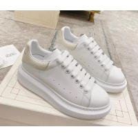 Shop Cheap Alexander McQueen Oversized Sneakers with Stone-embossed Heel White/Cream White 614090