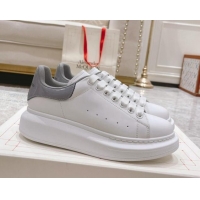 Buy Luxury Alexander McQueen Oversized Sneakers with Patent Leather Heel White/Grey 614098