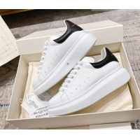 Most Popular Alexander McQueen Oversized Sneakers with Calf Leather Heel White/Black 614099