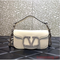 Inexpensive VALENTINO GARAVANI MINI LOCO Calf leather Shoulder Bag 1W2B0K White