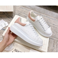 Top Quality Alexander McQueen Oversized Sneakers with Suede Heel White/Light Pink 614112