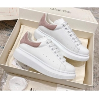 Low Price Alexander McQueen Oversized Sneakers with Suede Heel White/Powder Pink 614113