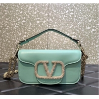 Good Taste VALENTINO GARAVANI MINI LOCO Calf leather Shoulder Bag 1W2B0K Green